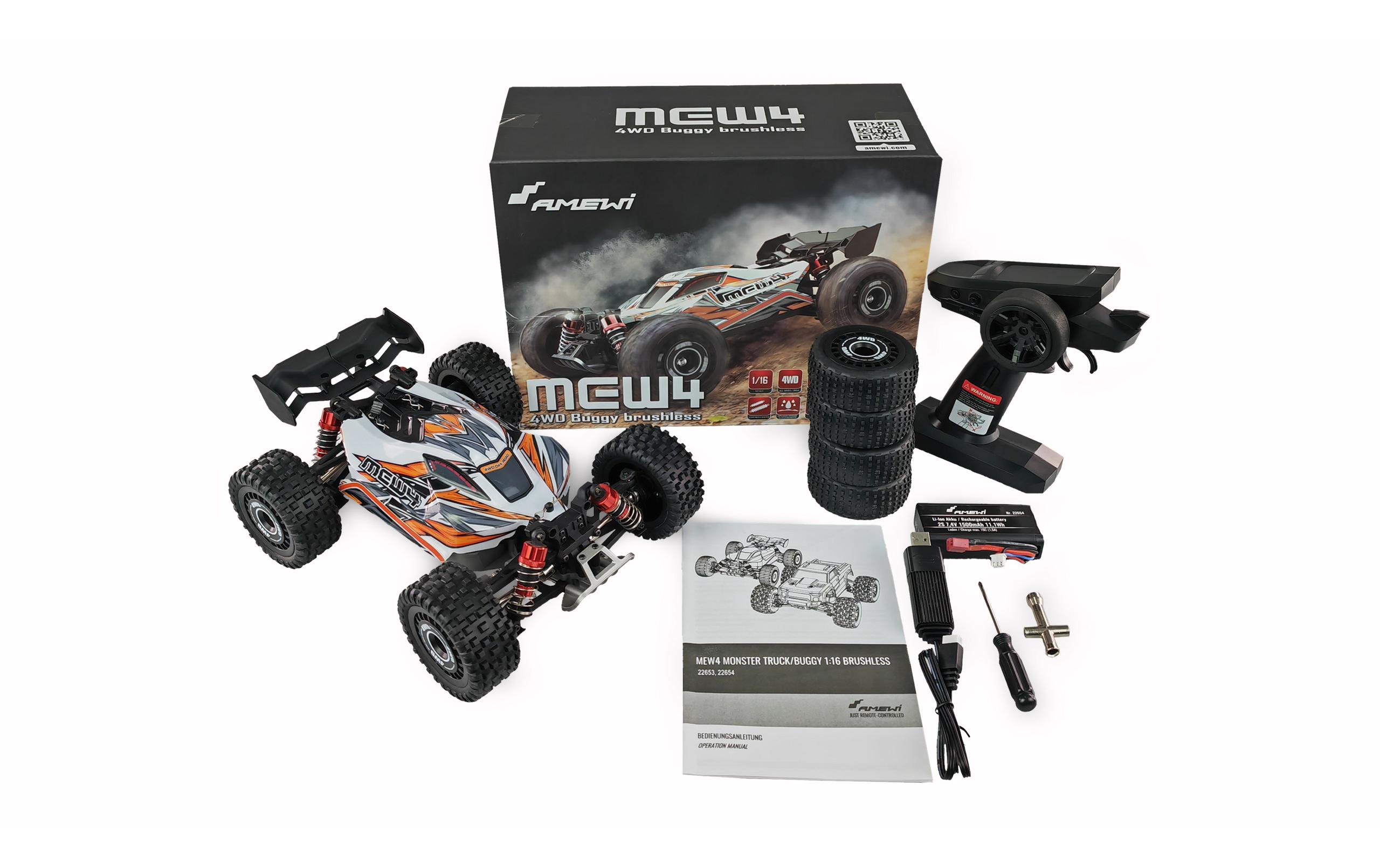 Buggy MEW4 Brushless 4WD RTR, 1:16<br>Off-Road Modell mit solidem Antriebsstrang aus Metall