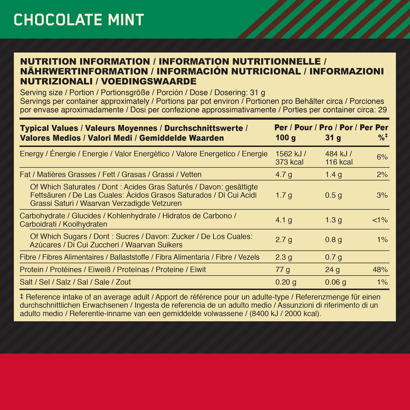 100% Whey Gold Standard - 900g - Chocolate Mint