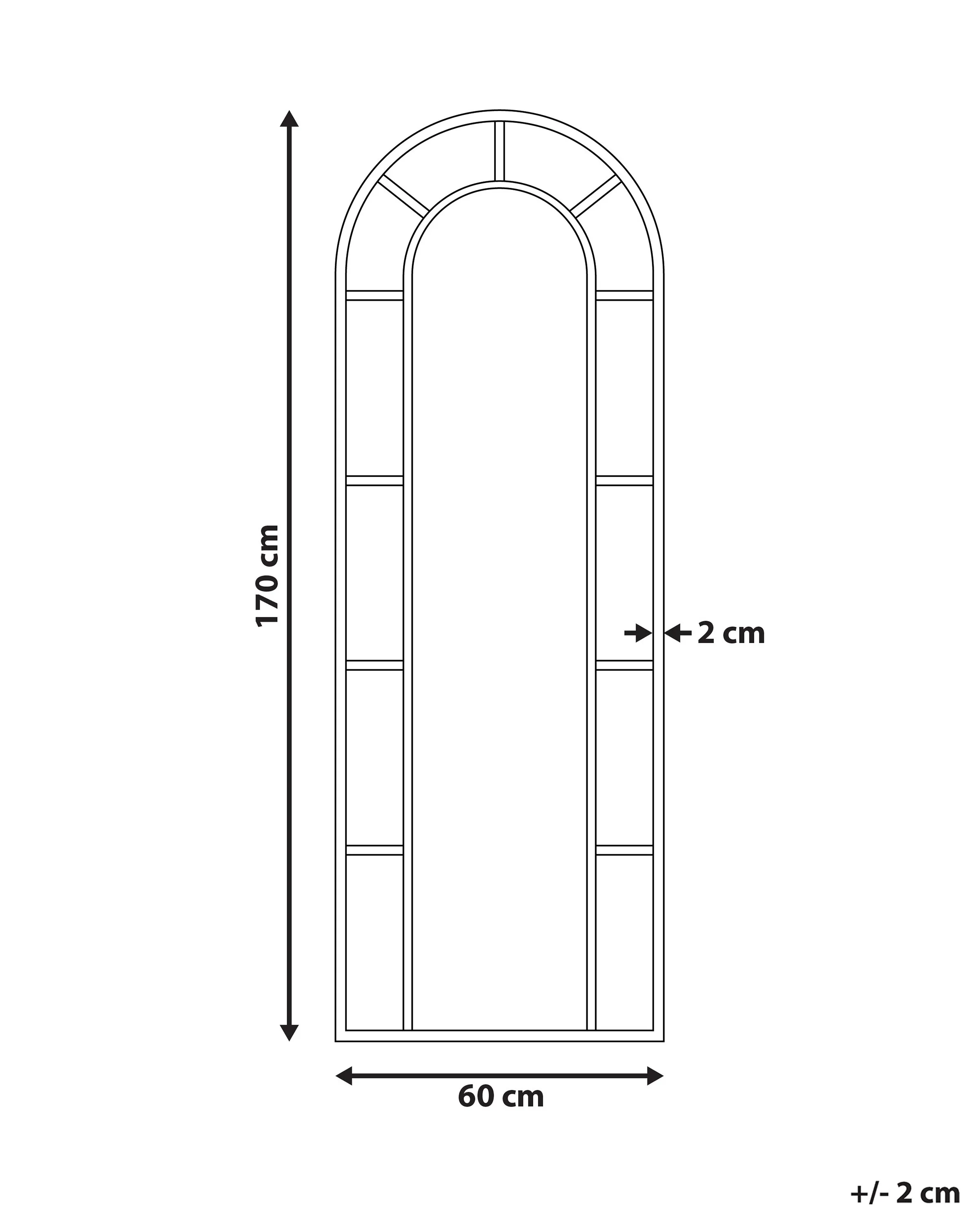 Wandspiegel CROSSES 60 cm 170 cm Metaal Zwart