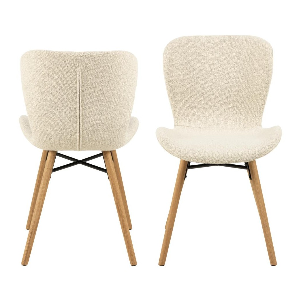 Eetkamerstoel Pescara creme bouclé - set van 2
