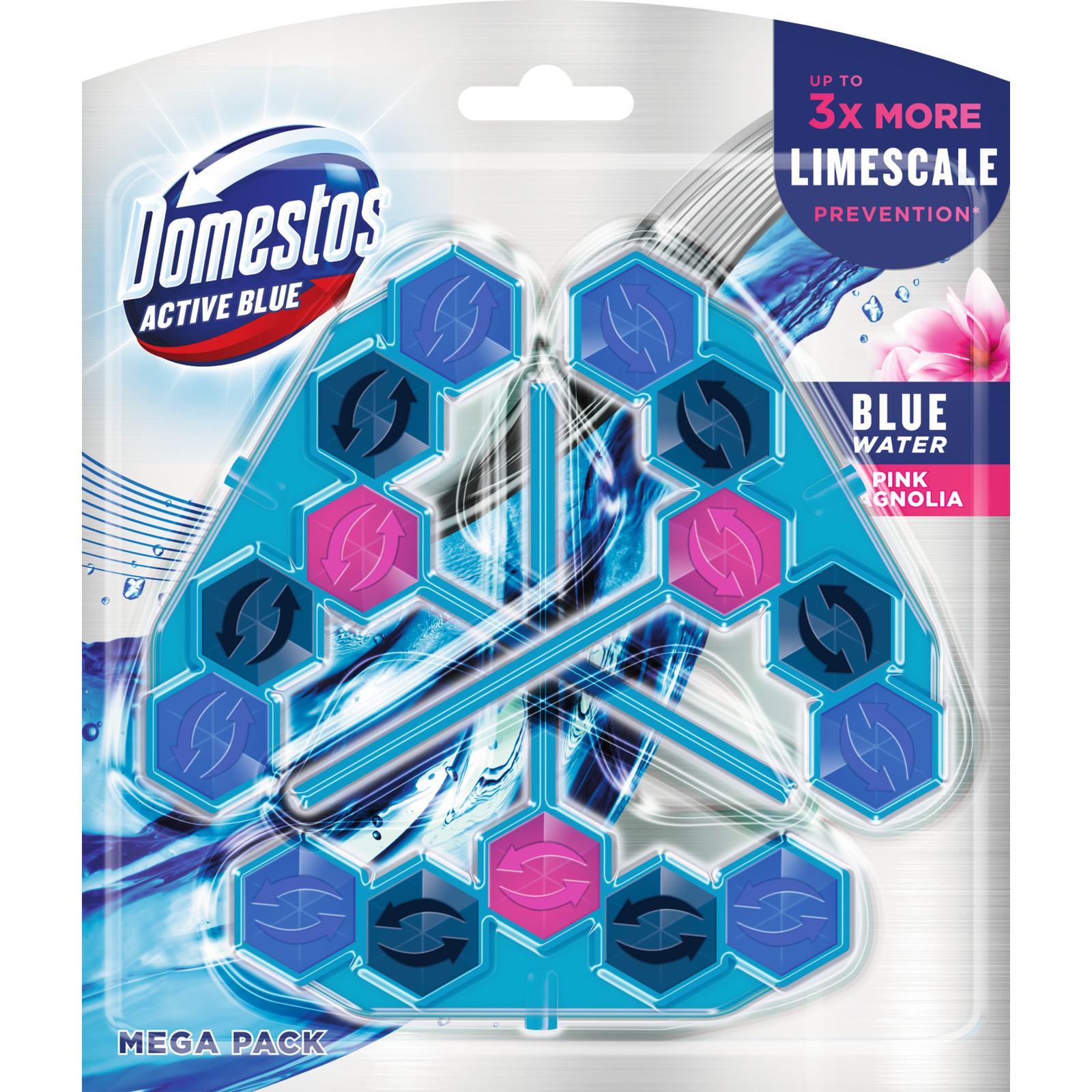 Domestos WC-Stein Active Blue Magnolie 3 x 55 g
