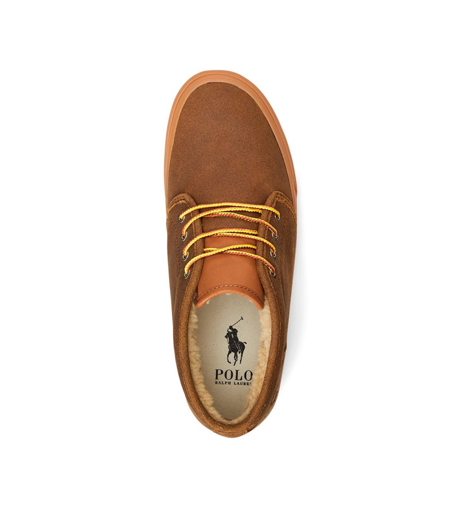 Tênis Ralph Lauren Keaton de couro marrom