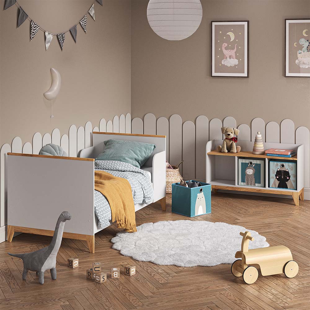 VitaliSpa Sitzbank Malia 107x64cm weiß, Bank für Kinderzimmer, 3 große Fächer