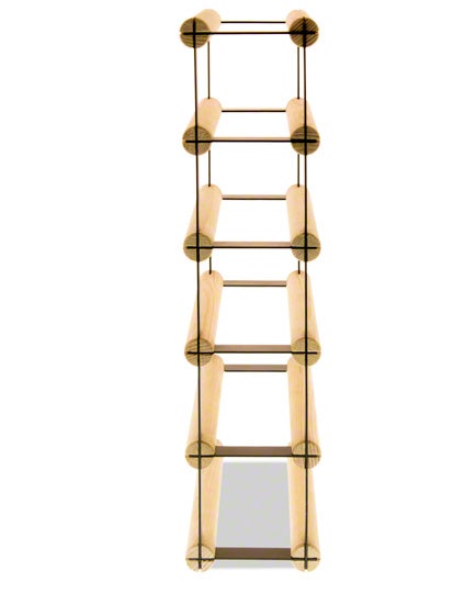 PROREGAL Modulair Wijnrek Vinotega Mod Metaal HxBxD 52,5 x 12,5 x 24,5 cm 1 x 5 Flessen Massief grenenhout Natuurlijk