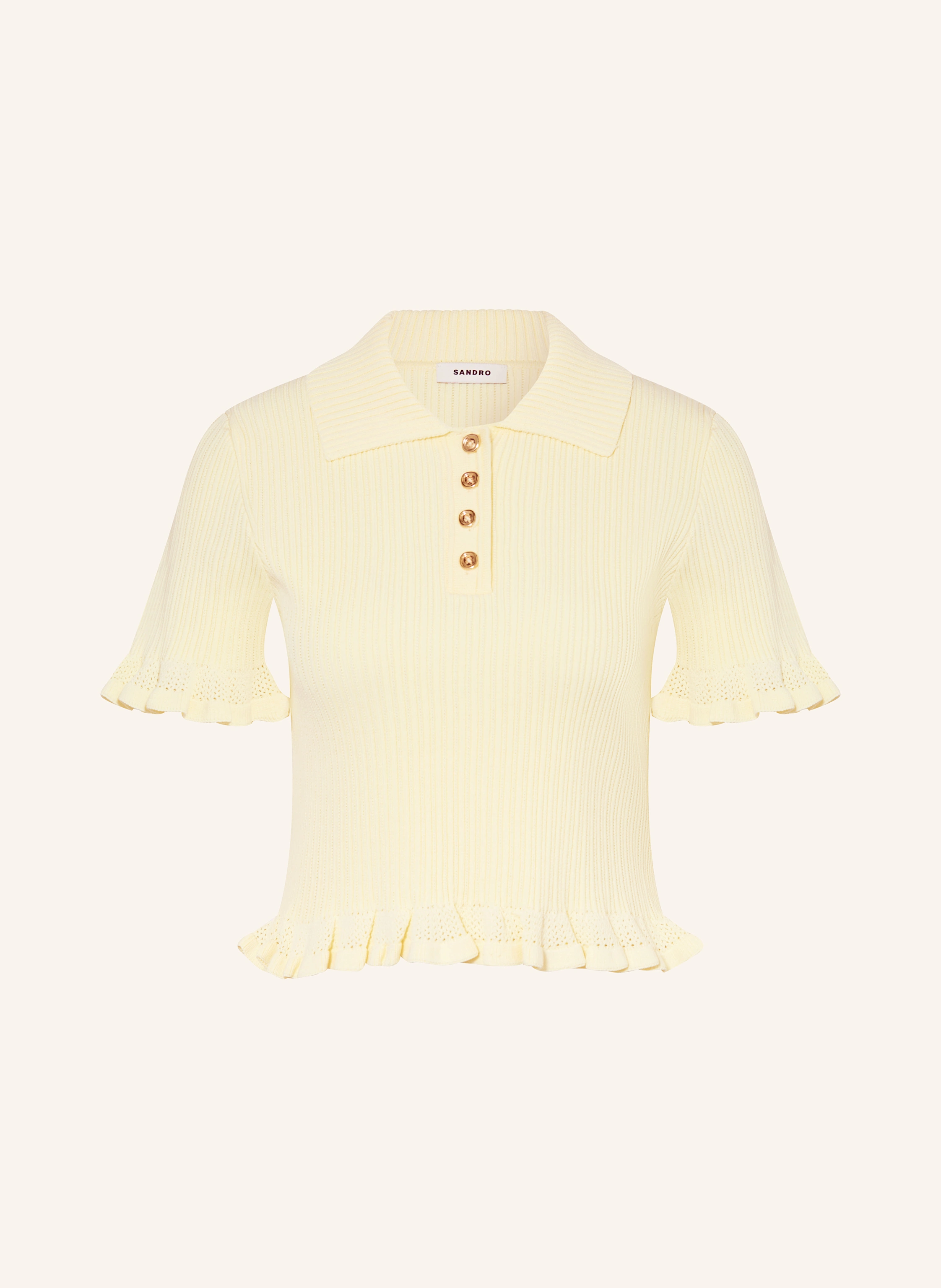 SANDRO Strick-Poloshirt mit Volants