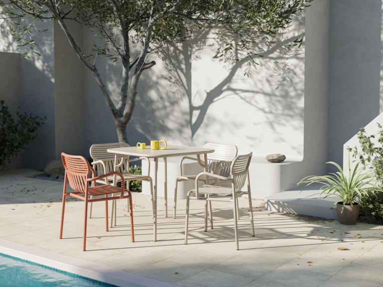 Petite Friture Week-end tuintafel 85x85 met dicht blad dune