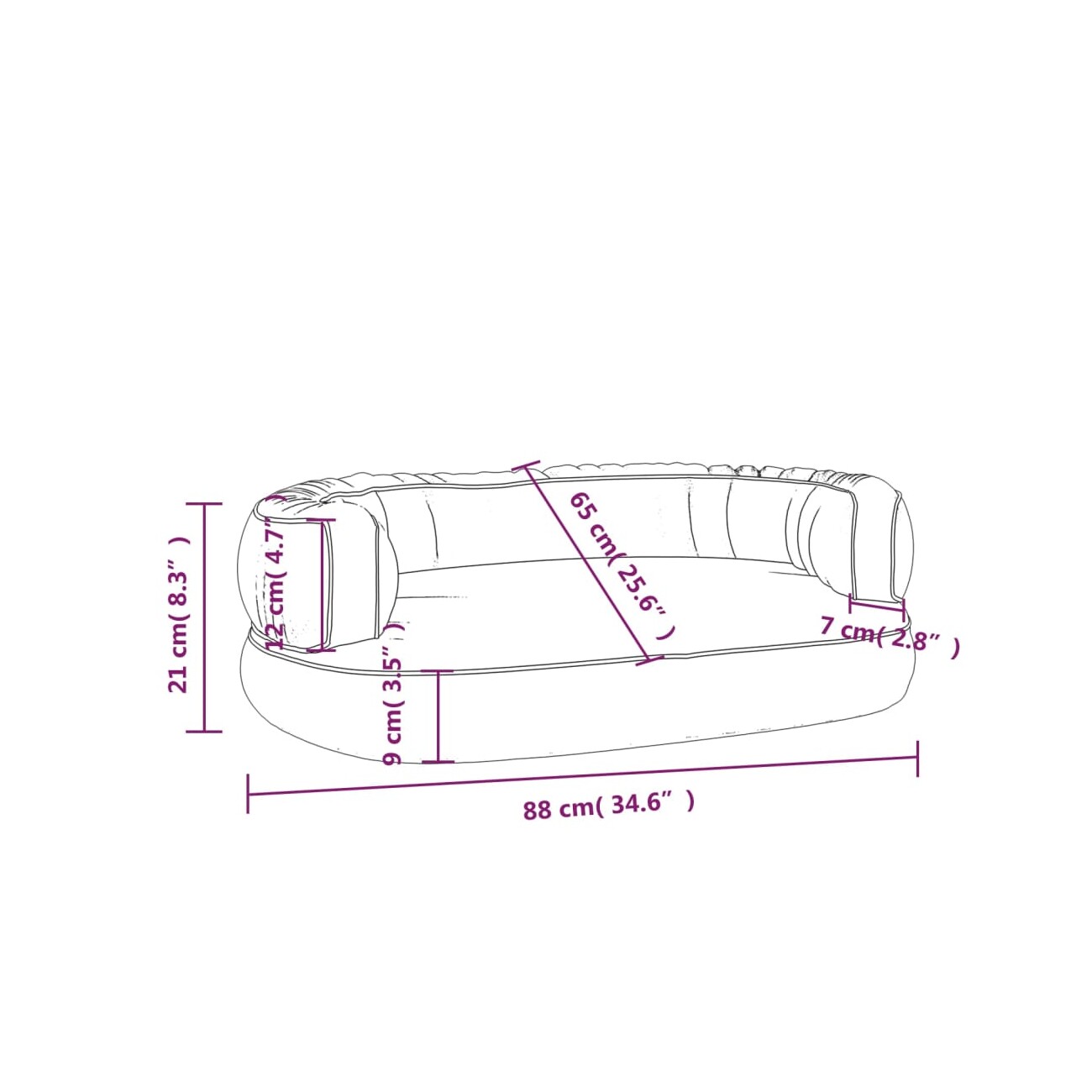 VidaXL Hundebett Ergonomisch Kunstleder blau L