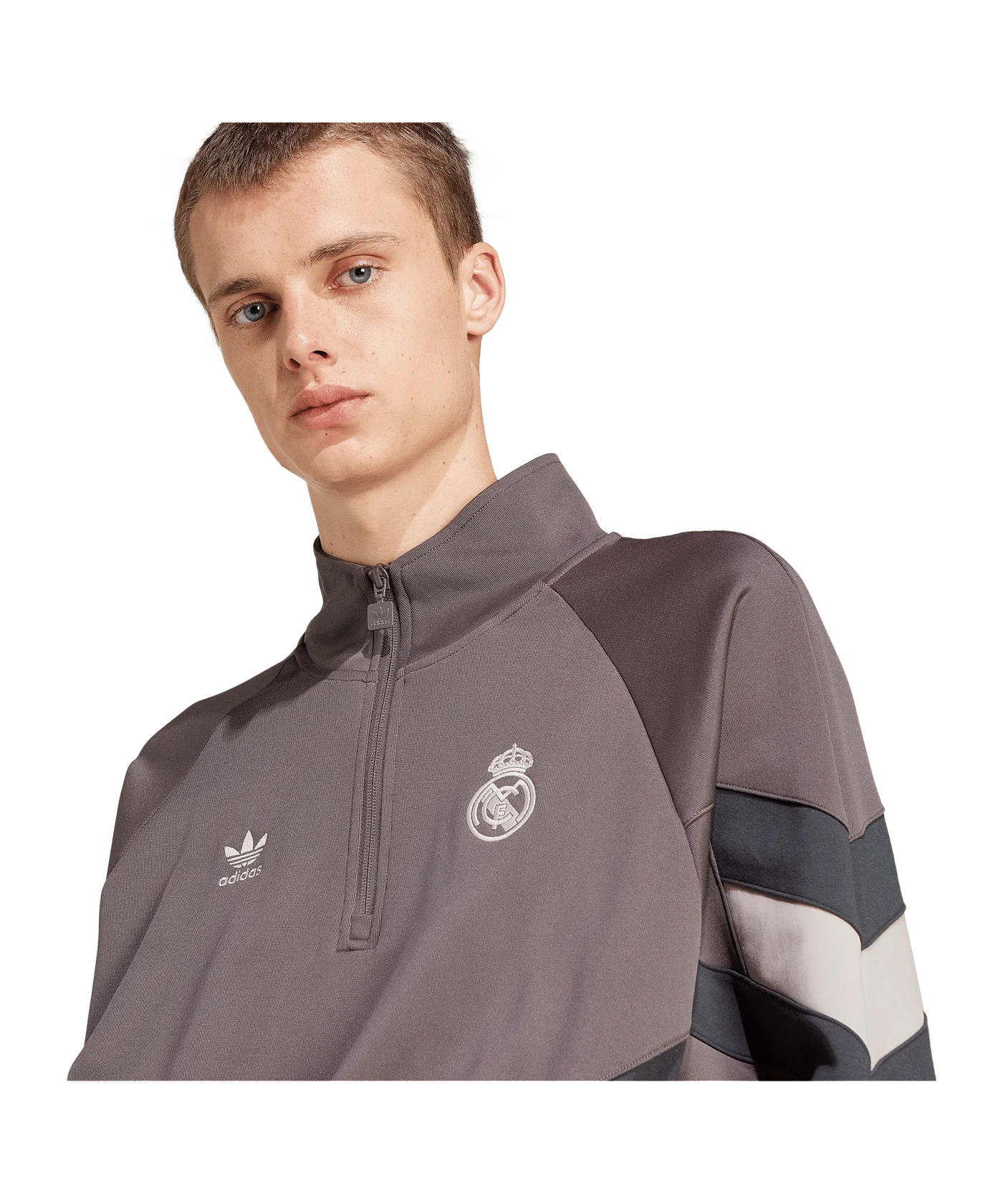 adidas Originals Real Madrid HalfZip Sweatshirt Braun