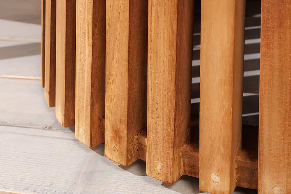 Runder Esstisch EMPIRE TEAK 120cm braun Teakholz Indoor Outdoor wetterfest