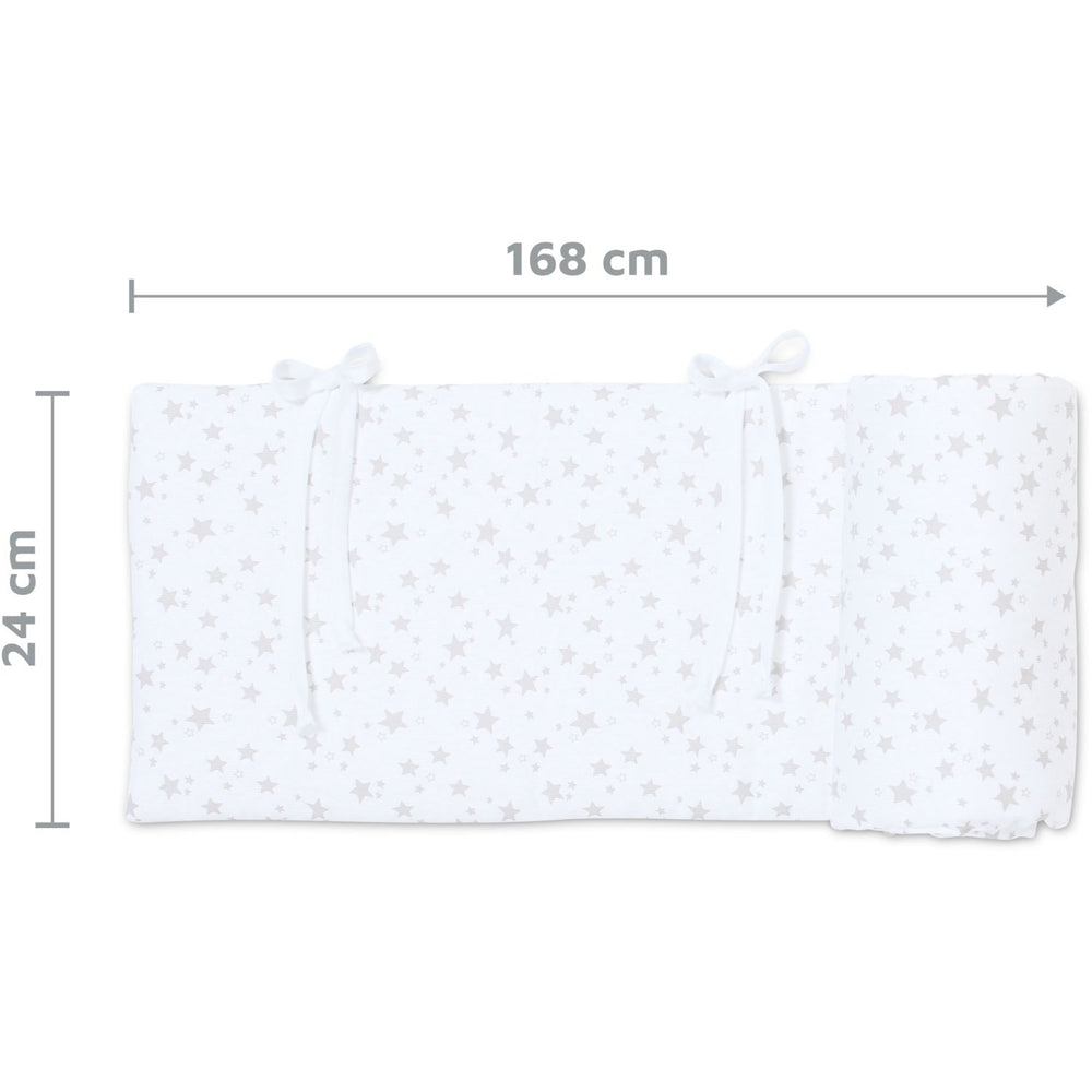 Køb babybay ® White Stars Pearl Grey Sengerand Pique