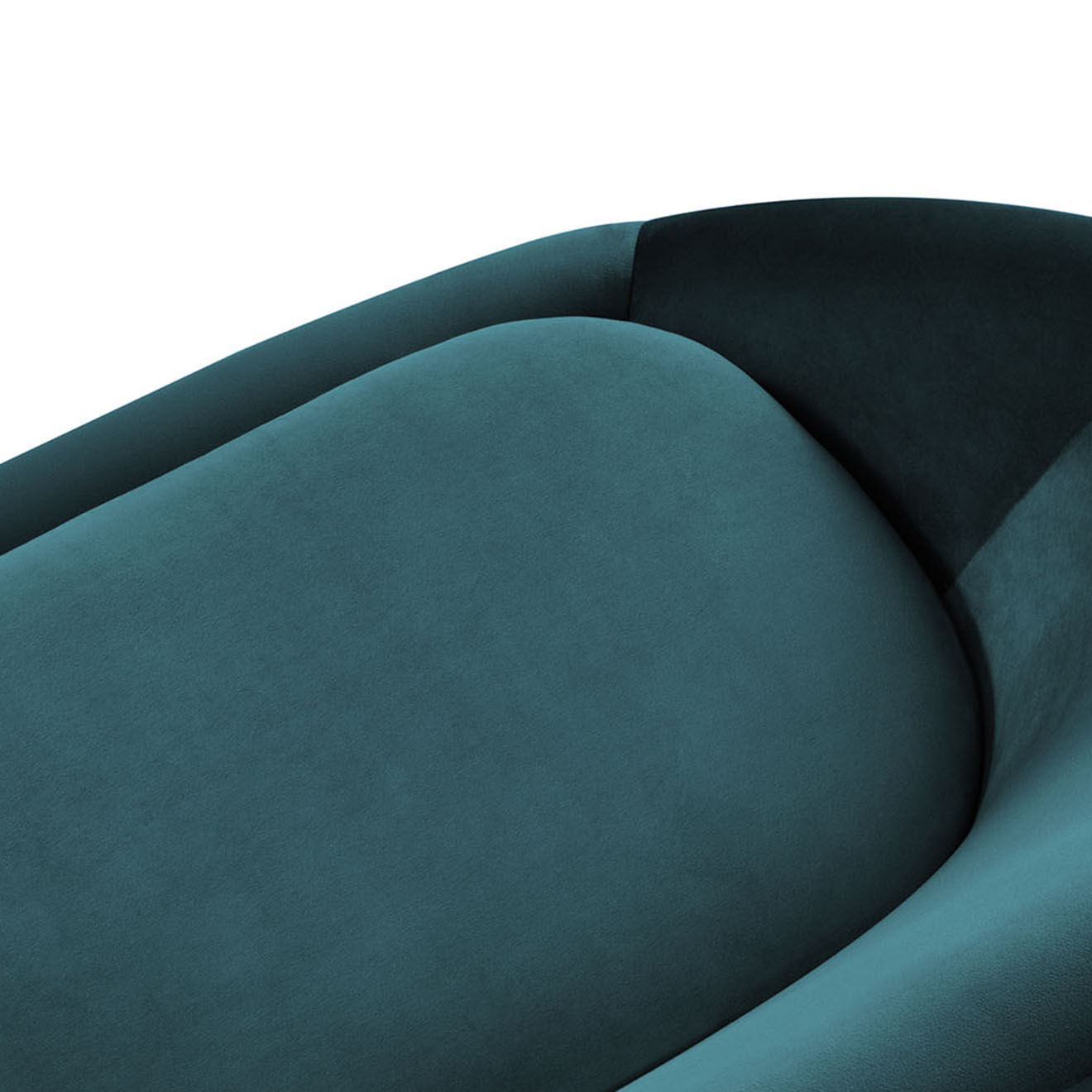 Mazzini Sofas Canapé velours petale 3 places bleu pétrole - 222x90x92 cm