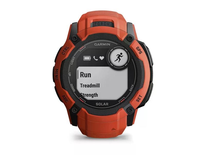 GARMIN Sportuhr Instinct 2X Solar Flame Red Multisport-Smartwatch