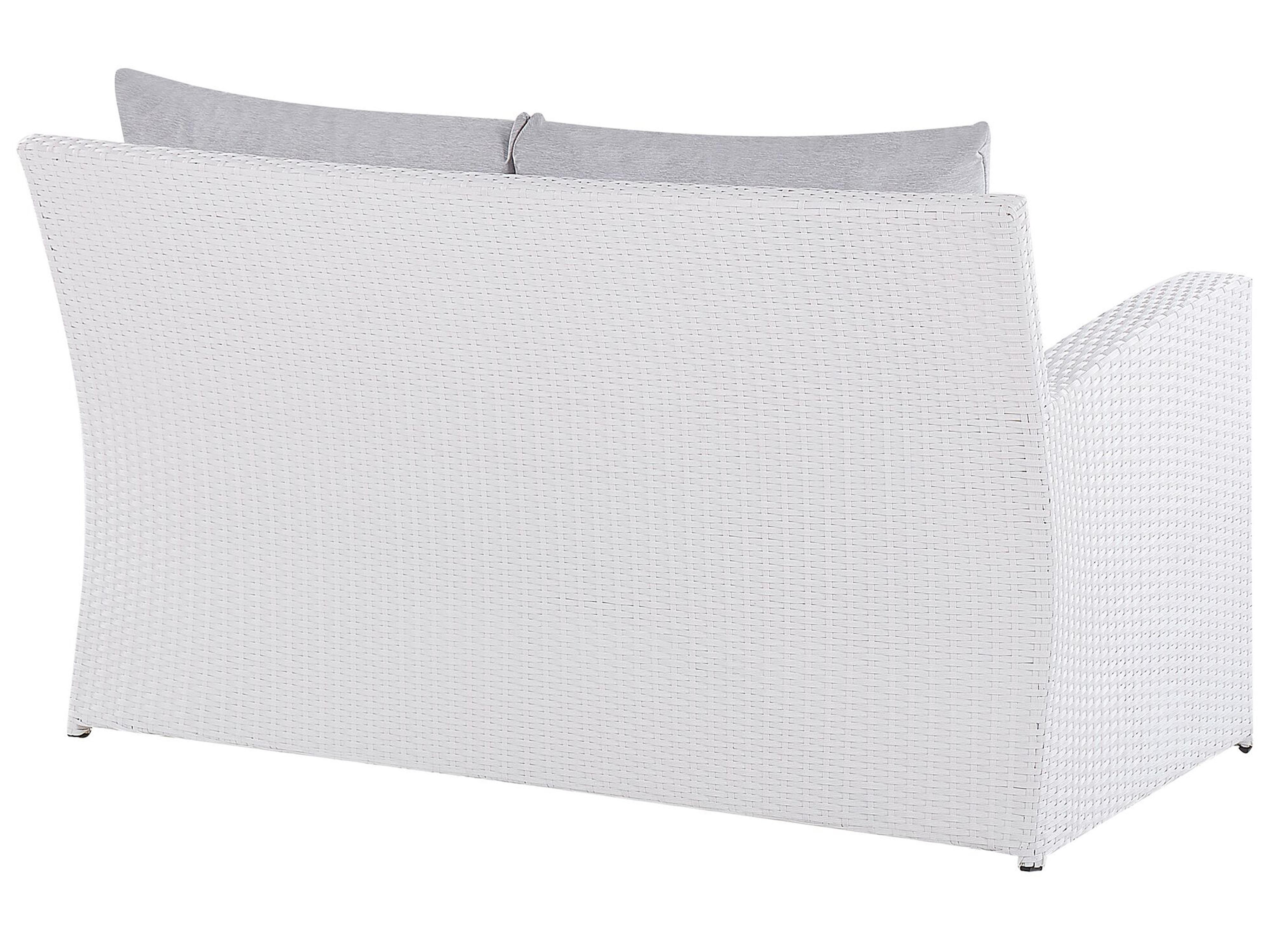 Loungeset met tafel 4-zits MARINO PE rotan Wit