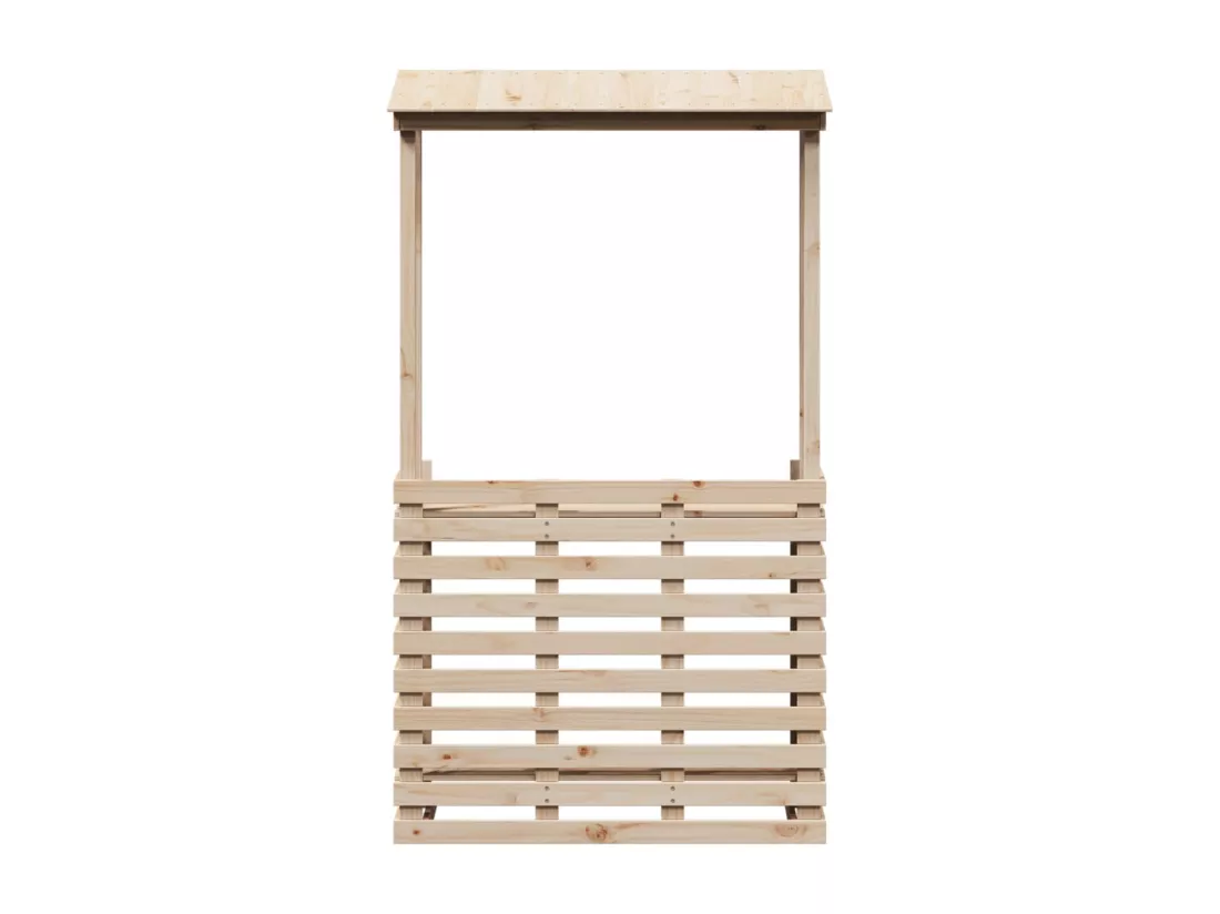 Table de bar d'extérieur et toit 112,5x57x195,5 cm bois massif