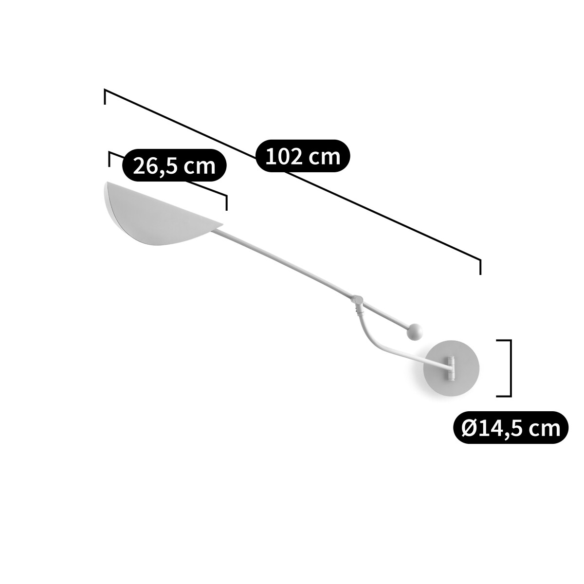 AM.PM<br>Luminária de parede articulada com 1 braço, Funambule