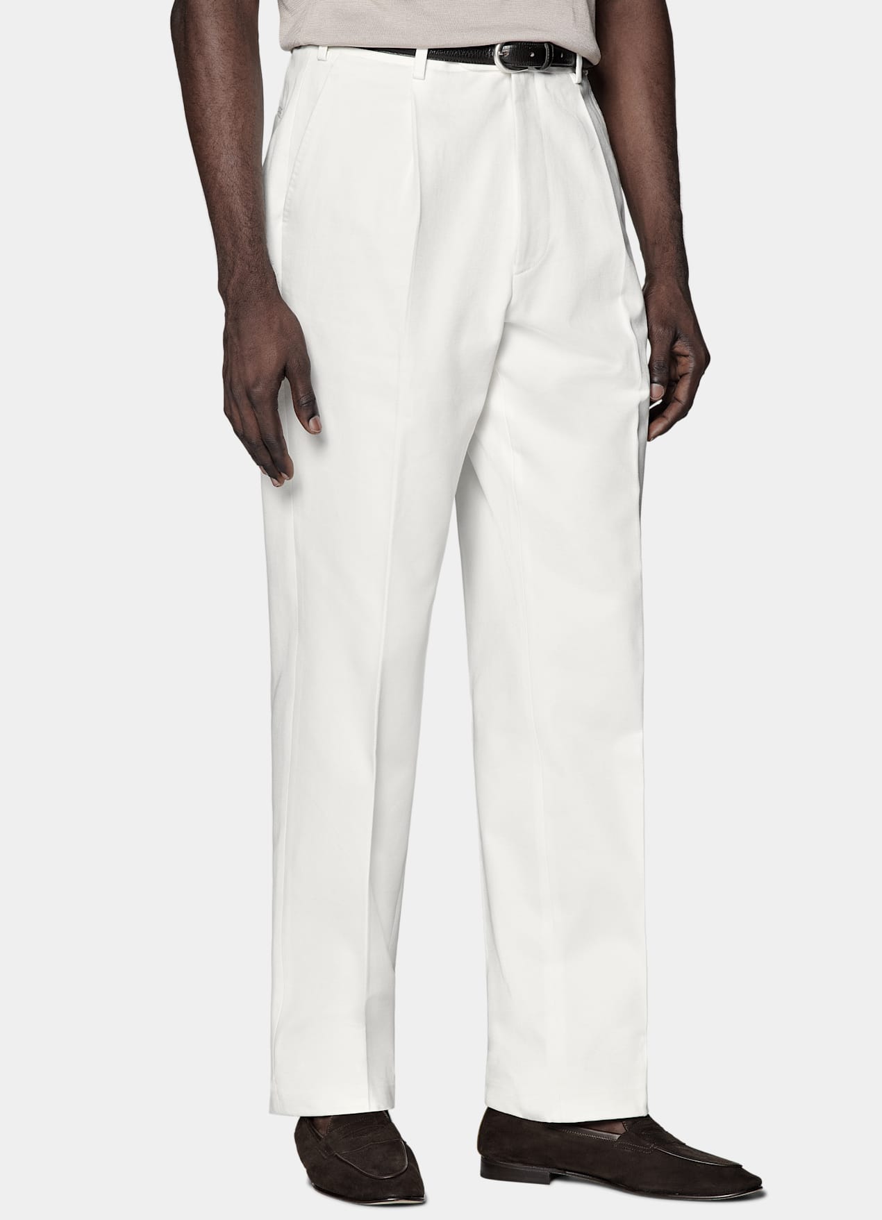 Pantalon Wide Leg Tapered blanc cassé