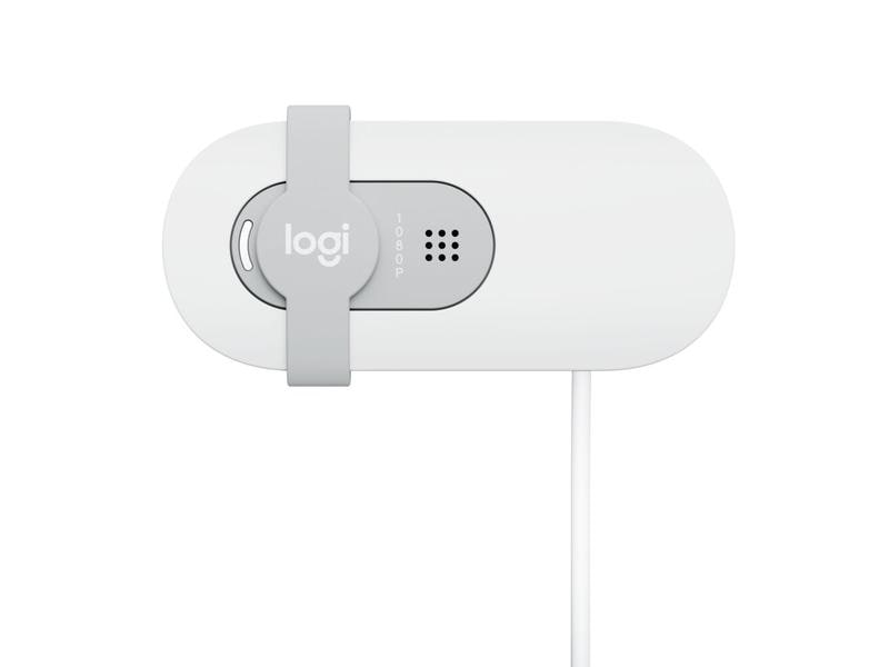 Logitech Brio 100 Weiss Full HD-Webcam mit integrierter Abdeckblende