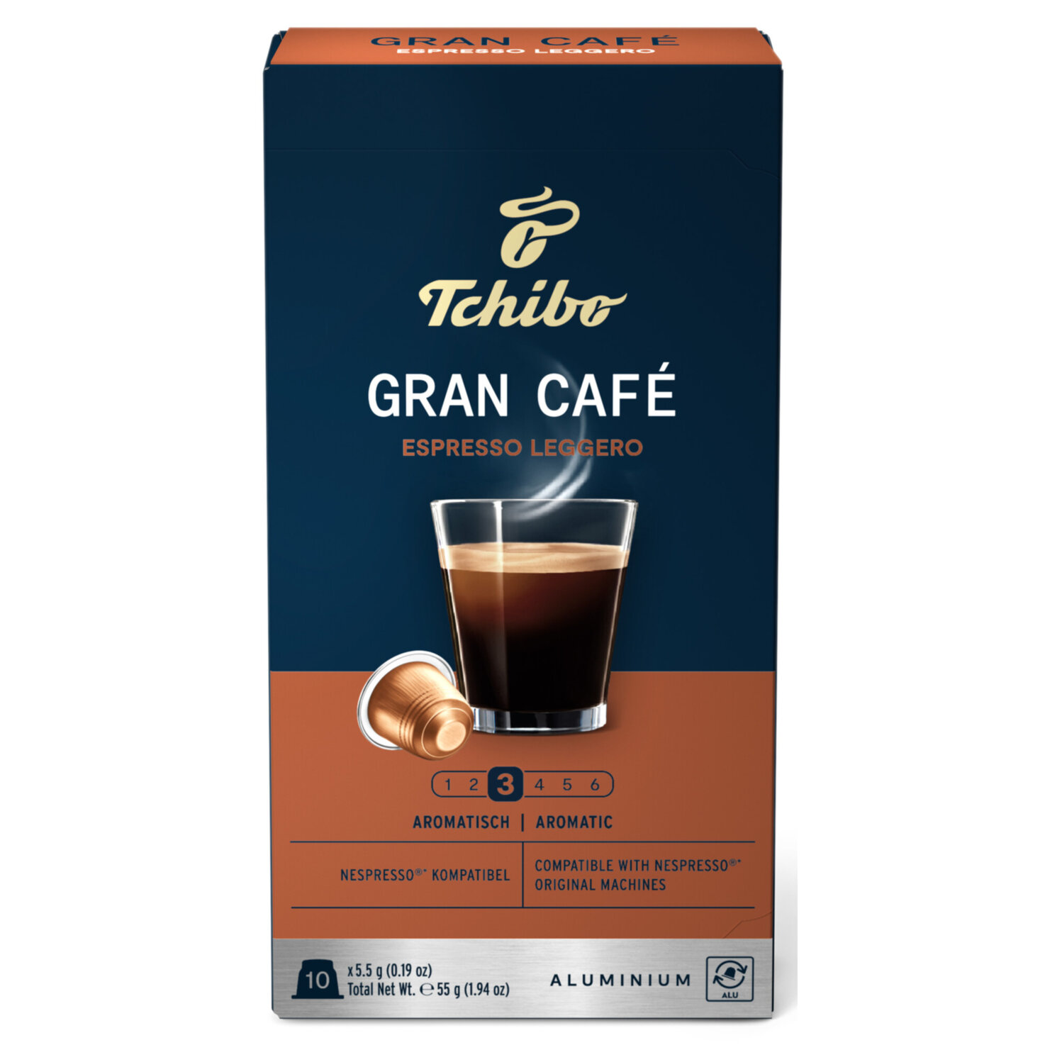 Tchibo Gran Café Espresso Leggero 10 Kapseln - Nespresso kompatibel