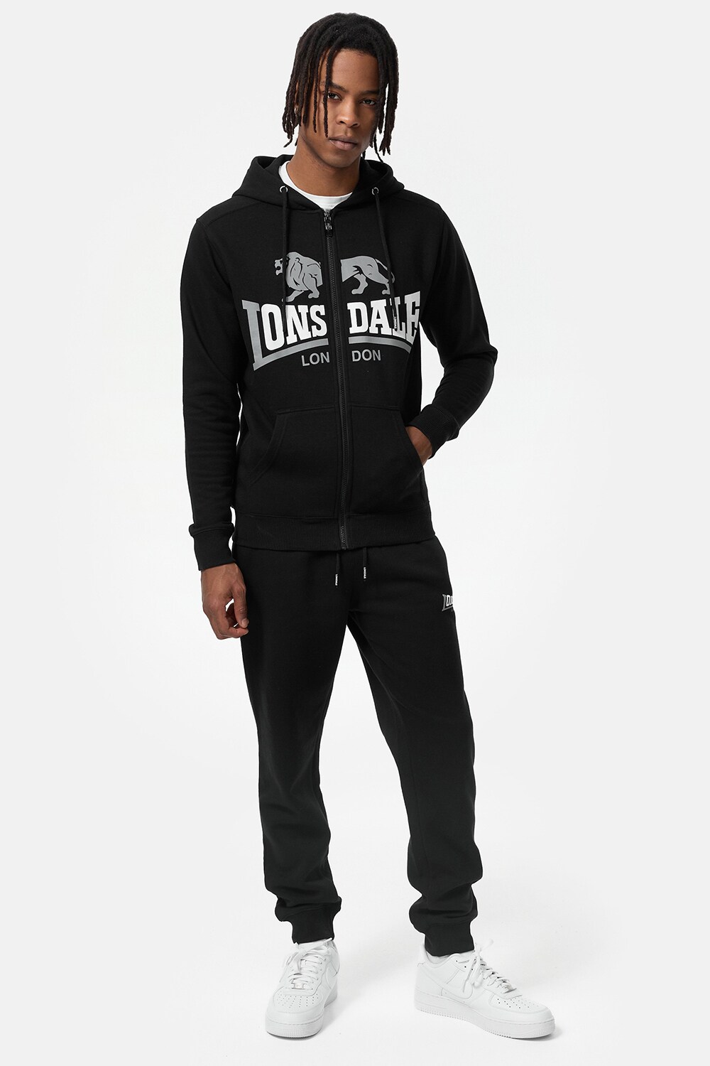 Lonsdale Herren Trainingsanzug mit Kapuze normale Passform YETLINGTON