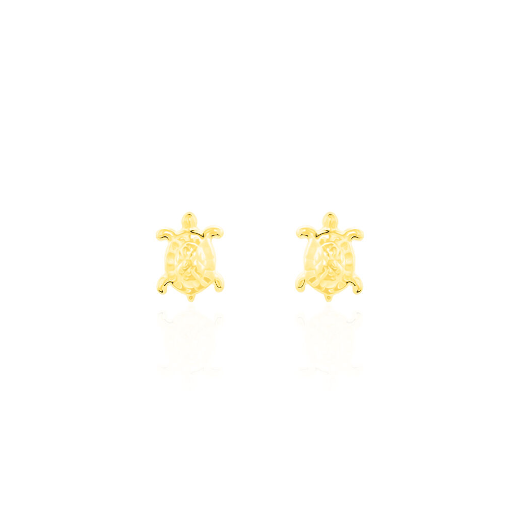 Boucles D'oreilles Puces Almahae Tortue Or Jaune