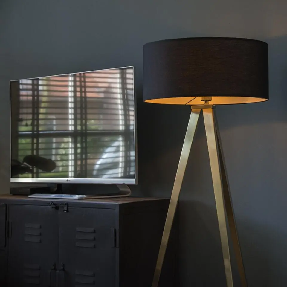 Qazqa vloerlampen ilse zwart e27