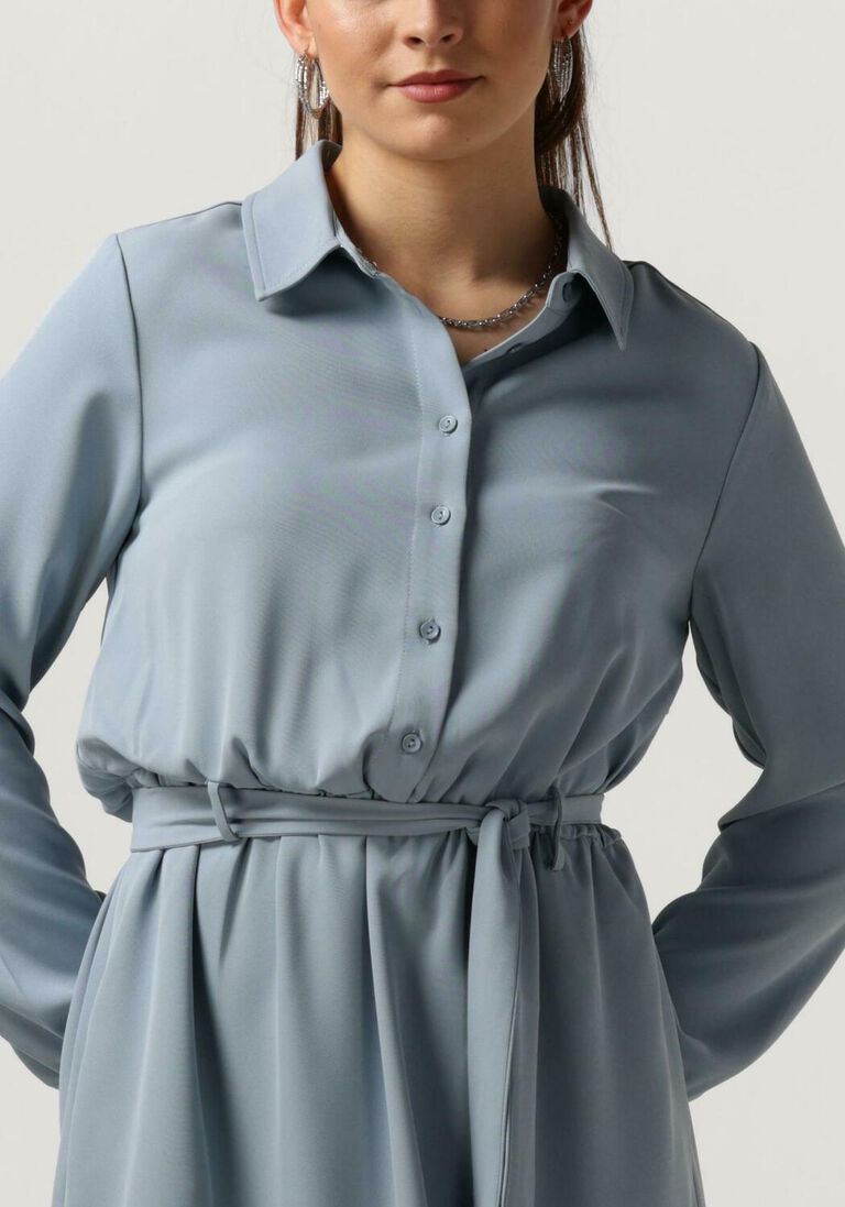 ANOTHER LABEL lichtblauwe another label mini jurk melia dress l/s