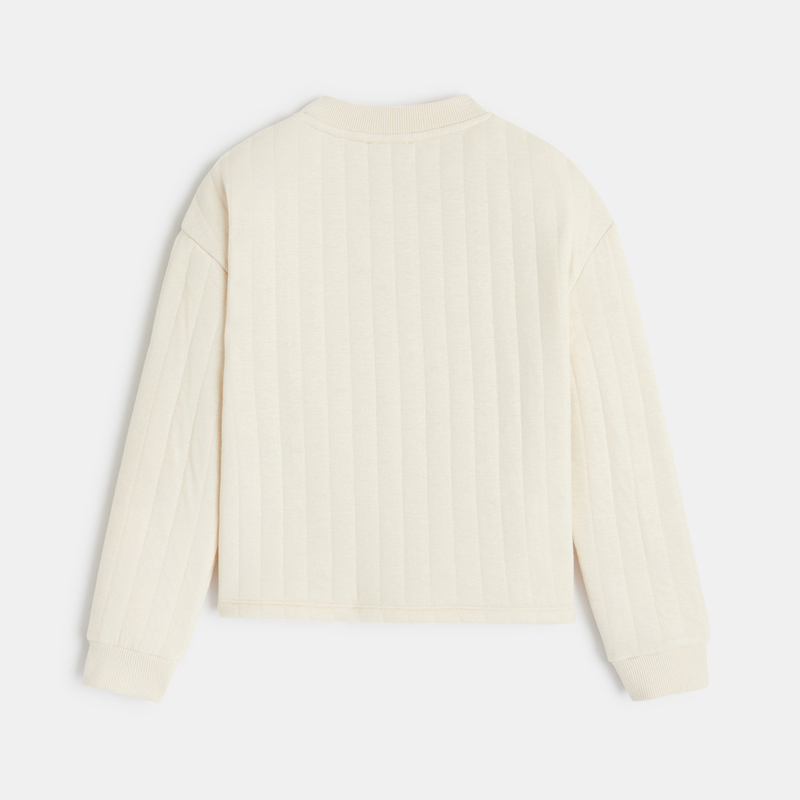 Blouson matelassé uni blanc fille