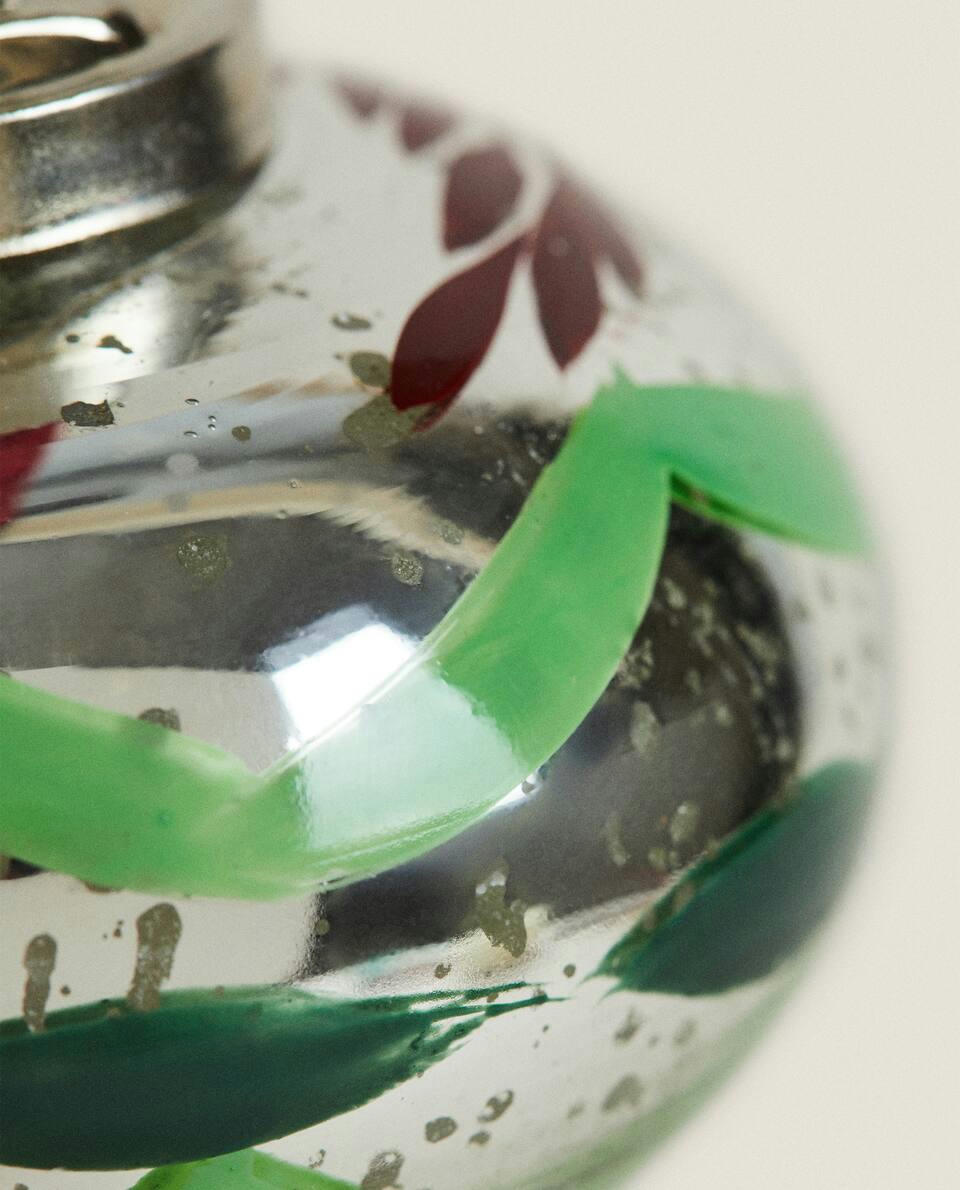 Pião giratório de vidro mercurizado para decoração de Natal