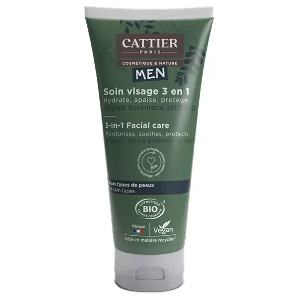 Cattier Men 3 em 1 Cuidado Facial Orgânico 50ml
