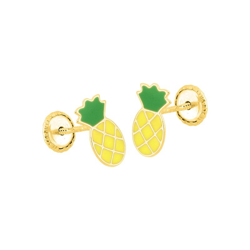 Boucles d'oreilles enfant - Or 18 Carats - Ananas