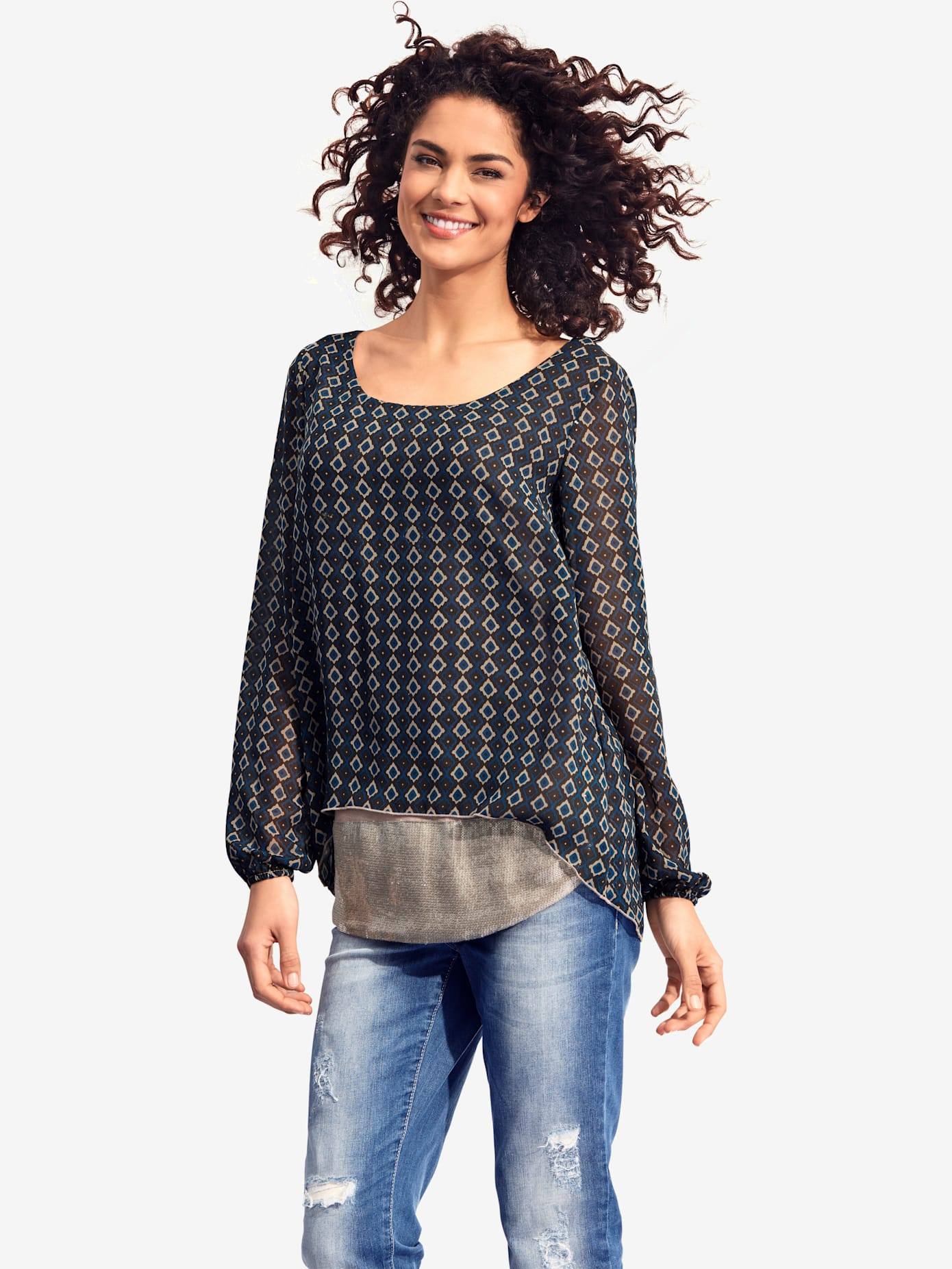 Tunique imprimée joli look 2 en 1