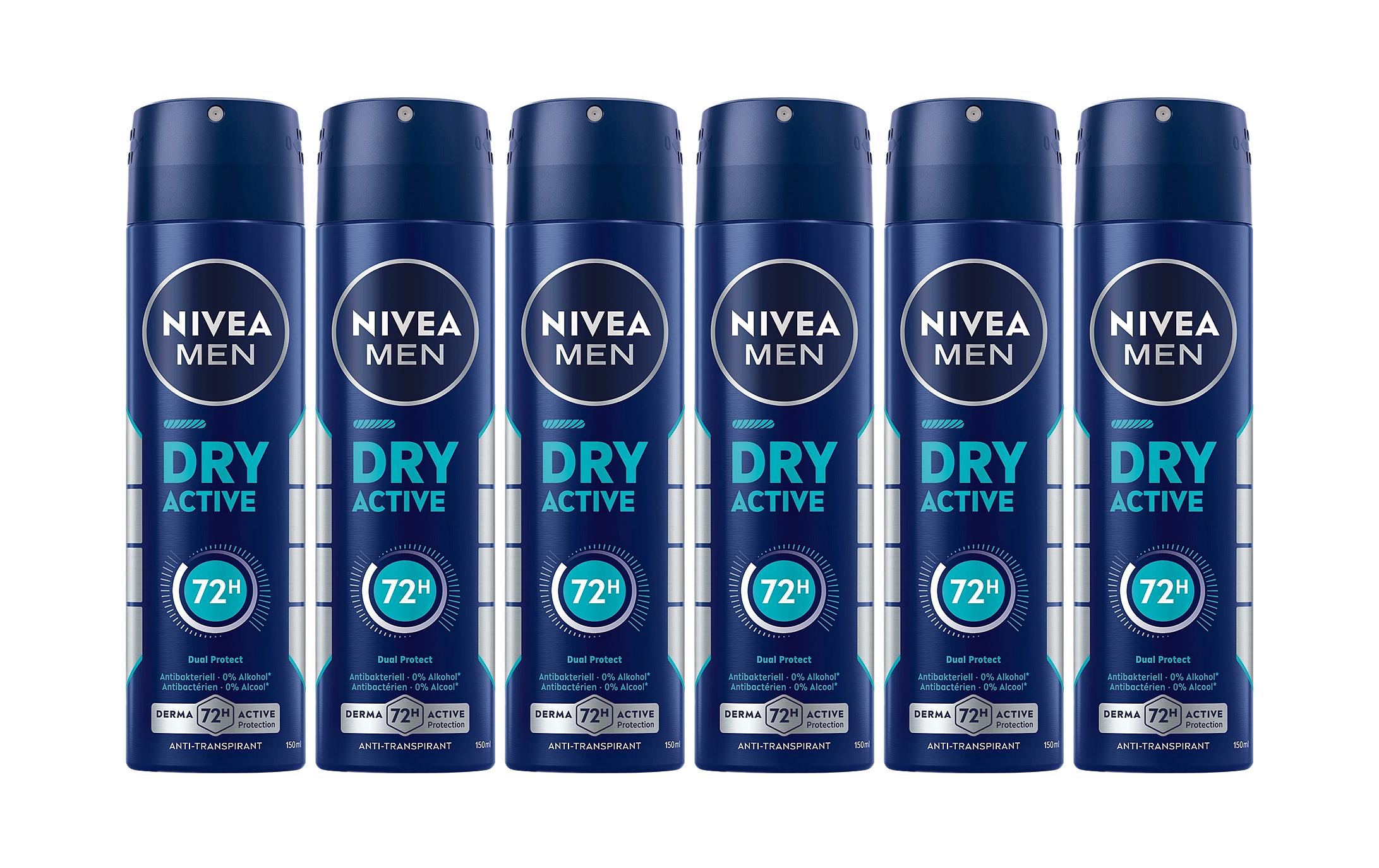Deo Spray Dry Active 6 x 150 mlDeo für Herren sorgt für ein langanhaltend trockenes und angenehmes Gefühl