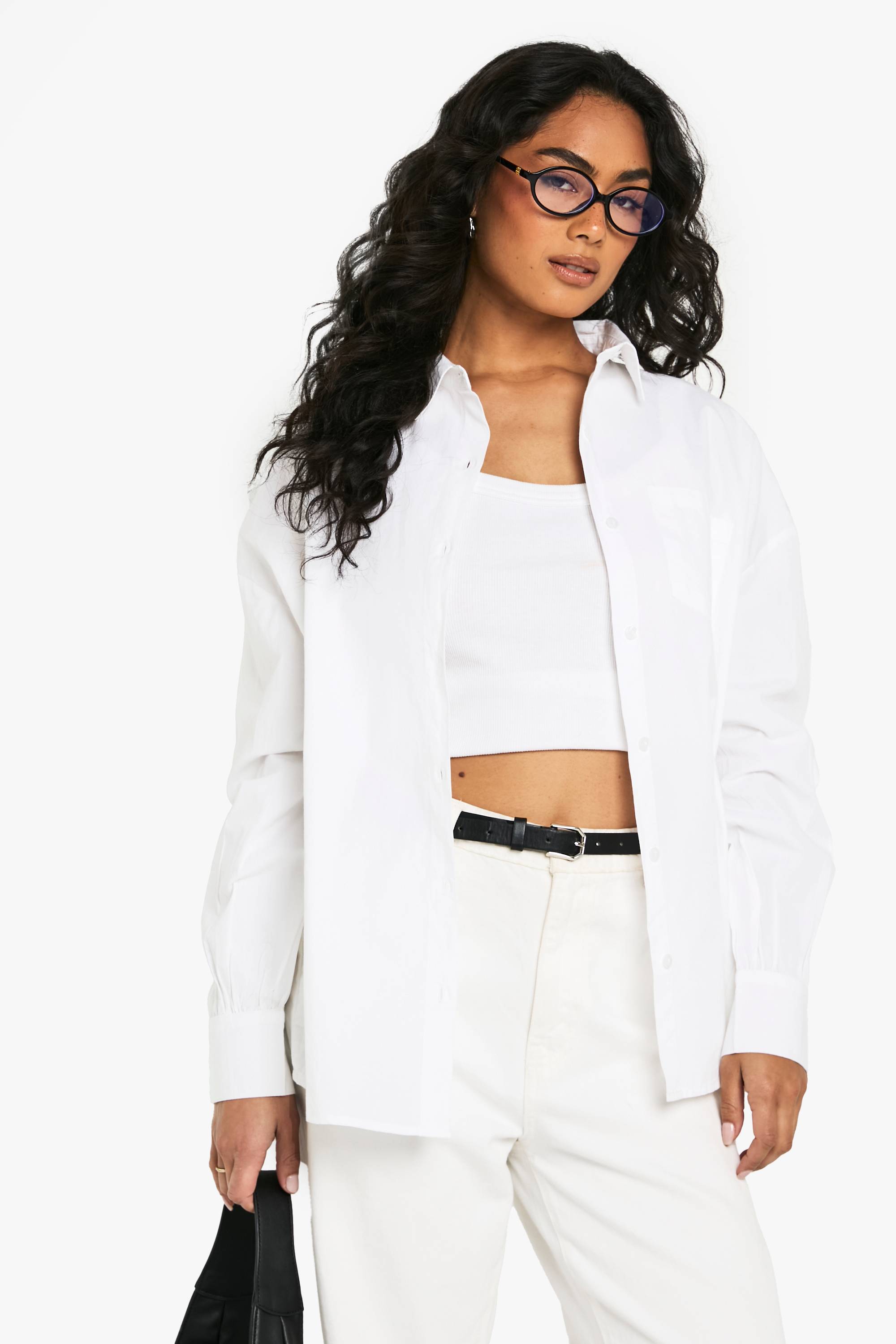 boohoo Chemise surdimensionnée en popeline de coton Boohoo Basics
