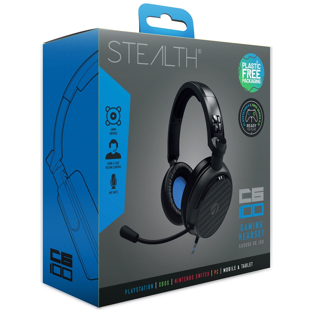 Stealth C6-100 Gaming-Headset für Xbox, PS4/PS5, Switch, PC & Mobilgeräte – Schwarz & Blau