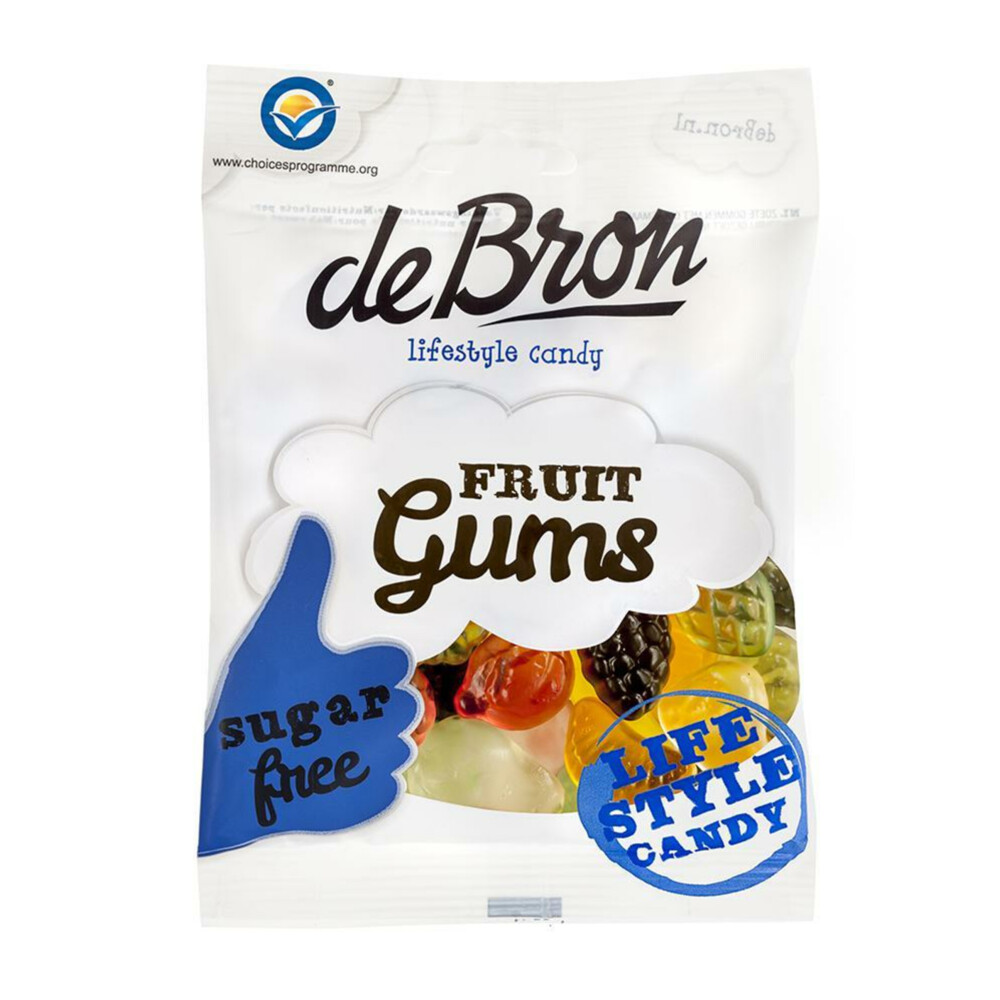 3x De bron Suikervrije Fruit Gums 100 gr