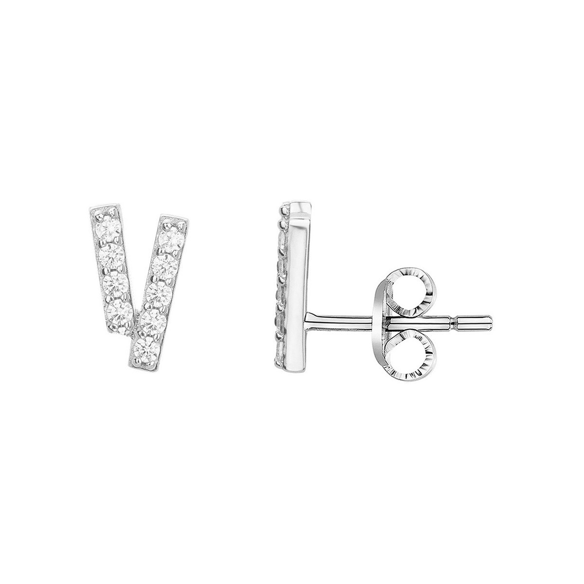 Boucles d'oreilles en Argent avec oxyde de zirconium blanc