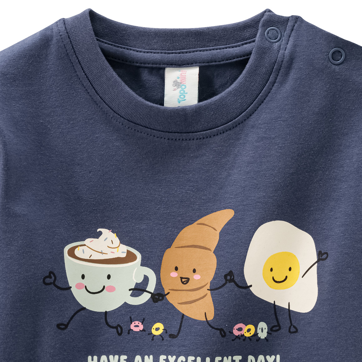 Topomini Baby Langarmshirt mit Frühstücks-Print dunkelblau