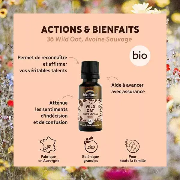 Biofloral 36 Aveia Selvagem Orgânica em Grânulos - Floral de Bach - 19,5g