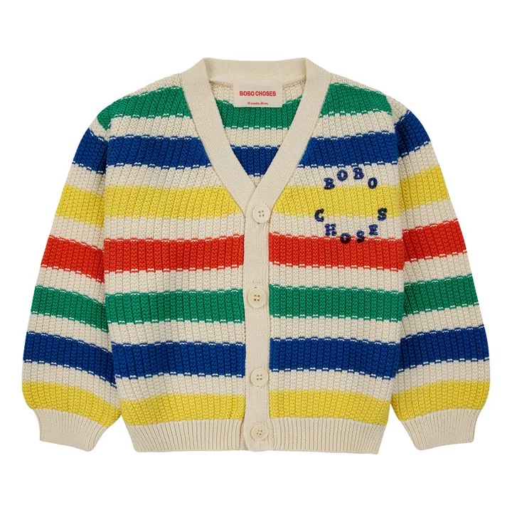 Bobo Choses Cardigan Coton Bio Rayé | Ecru