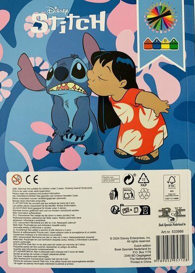 Disney - Stitch Kleuren op Nummer Kleurboek - 30 Kleurplaten - 12 Kleurpotloden
