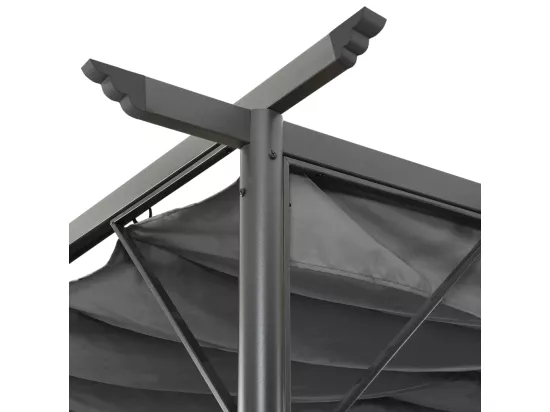 Pergola avec toit rétractable anthracite 3x3 m acier 180 g/m²