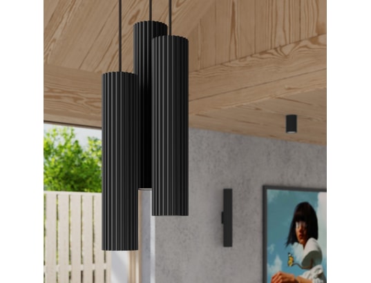 SOLLUX LIGHTING - Suspension Lampe suspendue karbon 3p noir