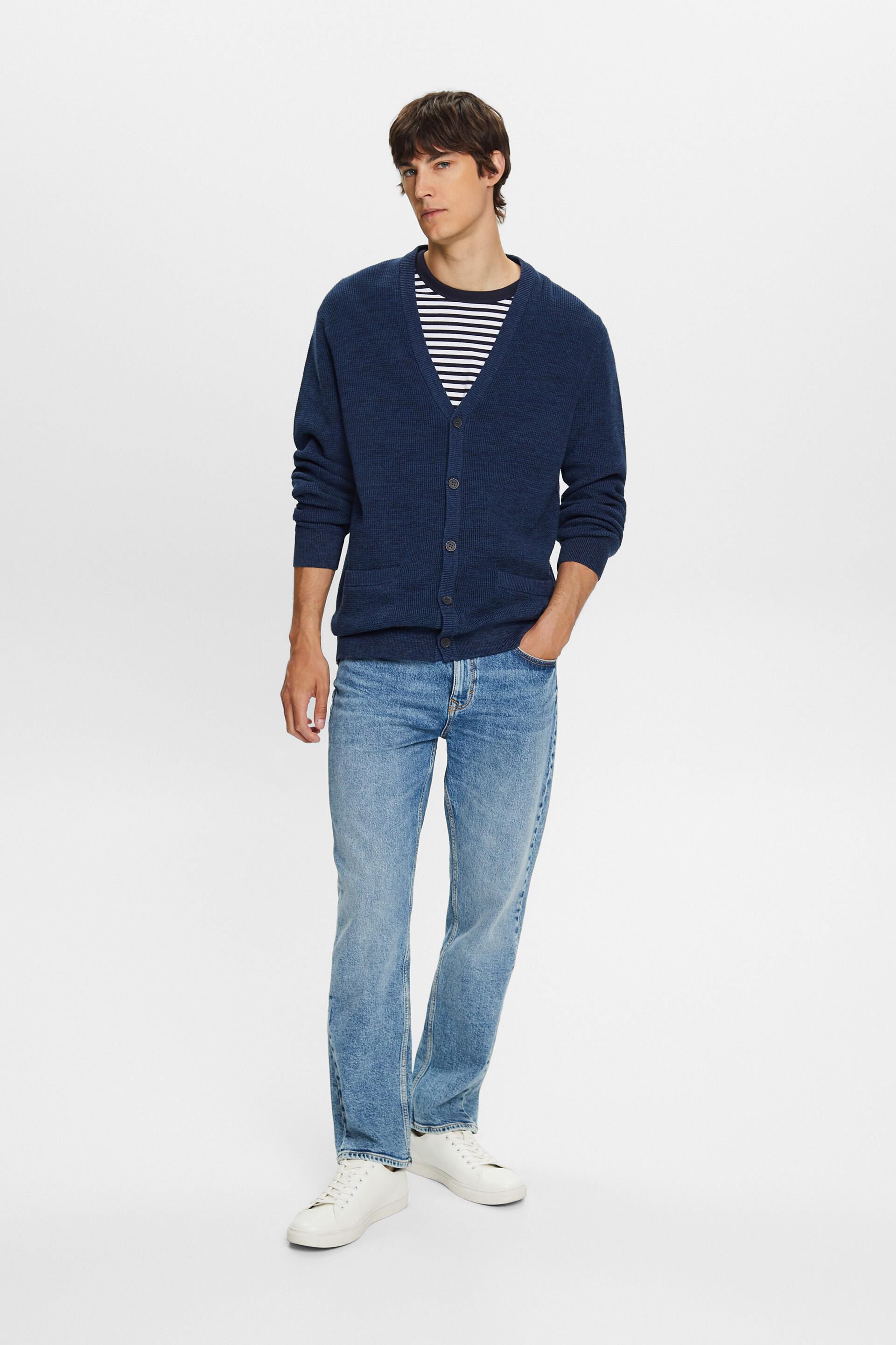 Cardigan à encolure en V, 100% coton