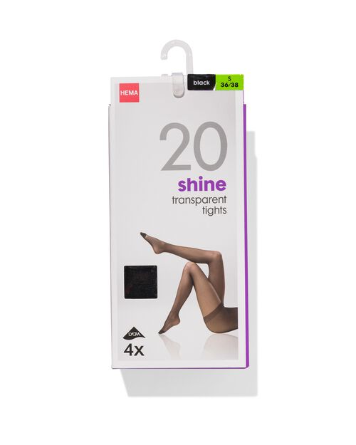 lot de 4 collants 20 deniers noir
