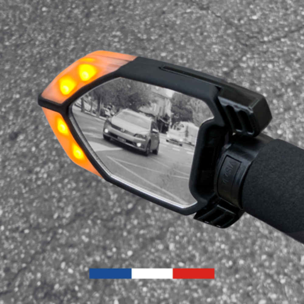 Rétroviseur Clignotant Qlïr pour Trottinette Électrique et Vélo (Paire)