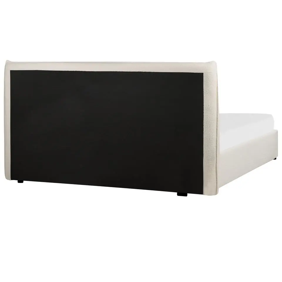 LAVAUR - Bed met opbergruimte - Off-white - 160 x 200 cm - Bouclé