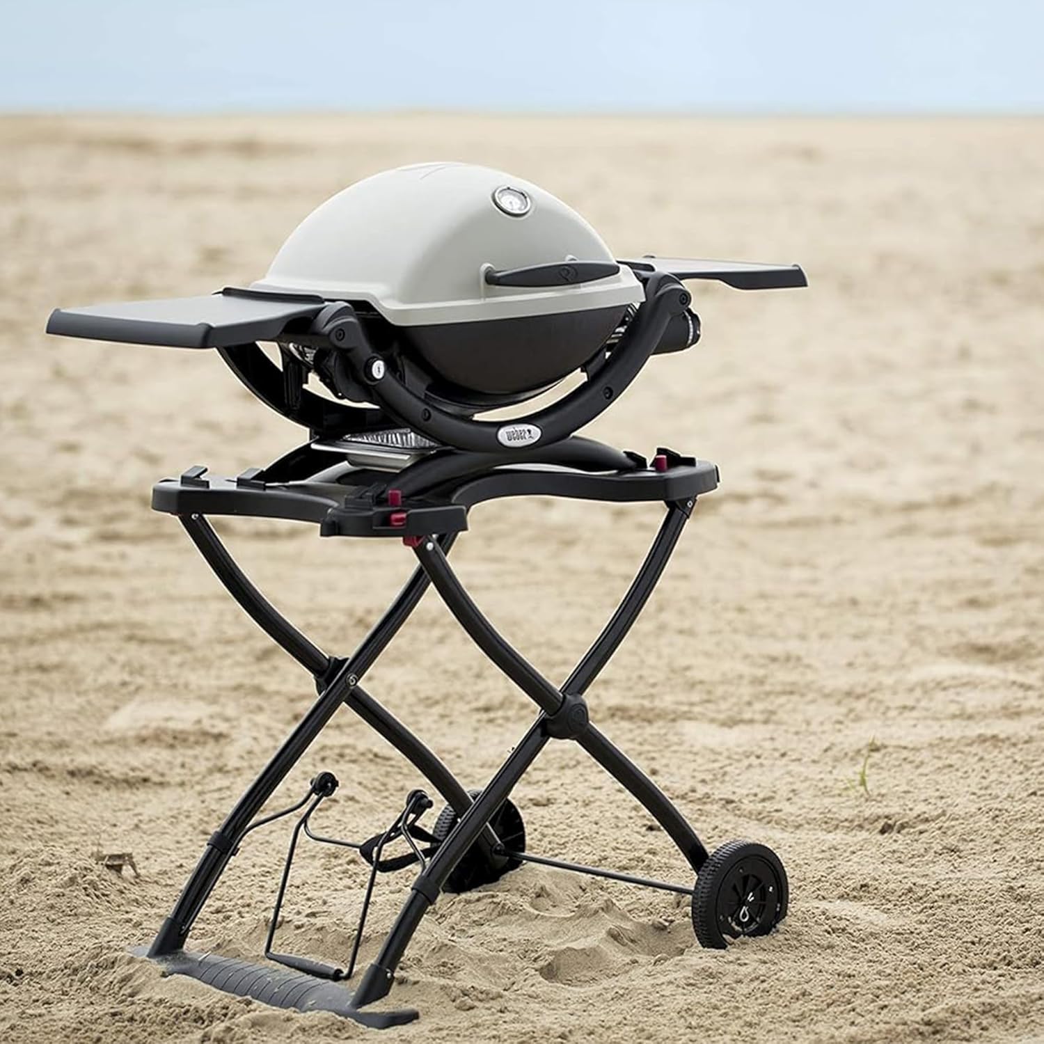 Weber Rollwagen/Für Gasgrills der Q-Serie, Klappbares Design mit Rädern, Integrierter Tragegriff, 16,5 x 75,5 x 71,5 cm (eingeklappt), 63,5 x 53,5 x 71,5 cm (ausgeklappt)