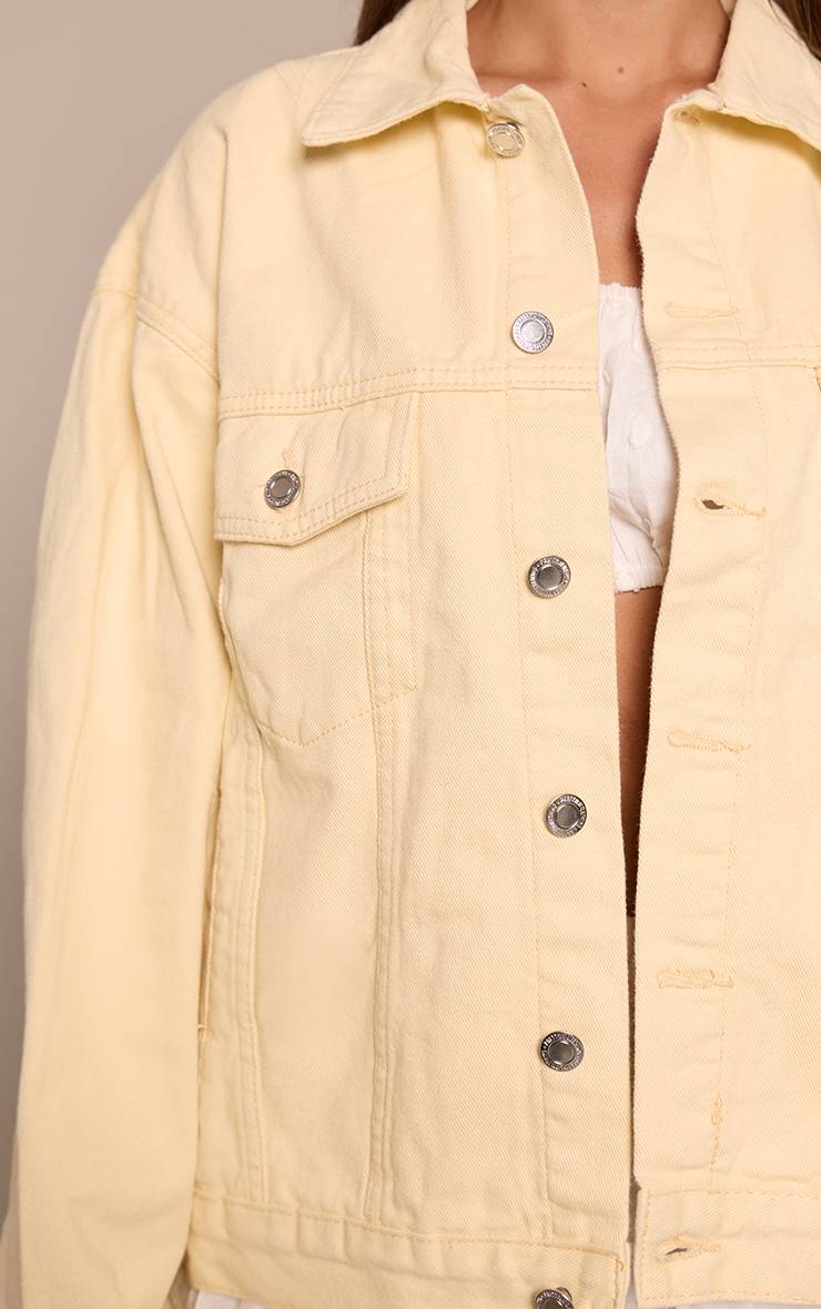 Pale Yellow Veste En Jean Classique Oversize