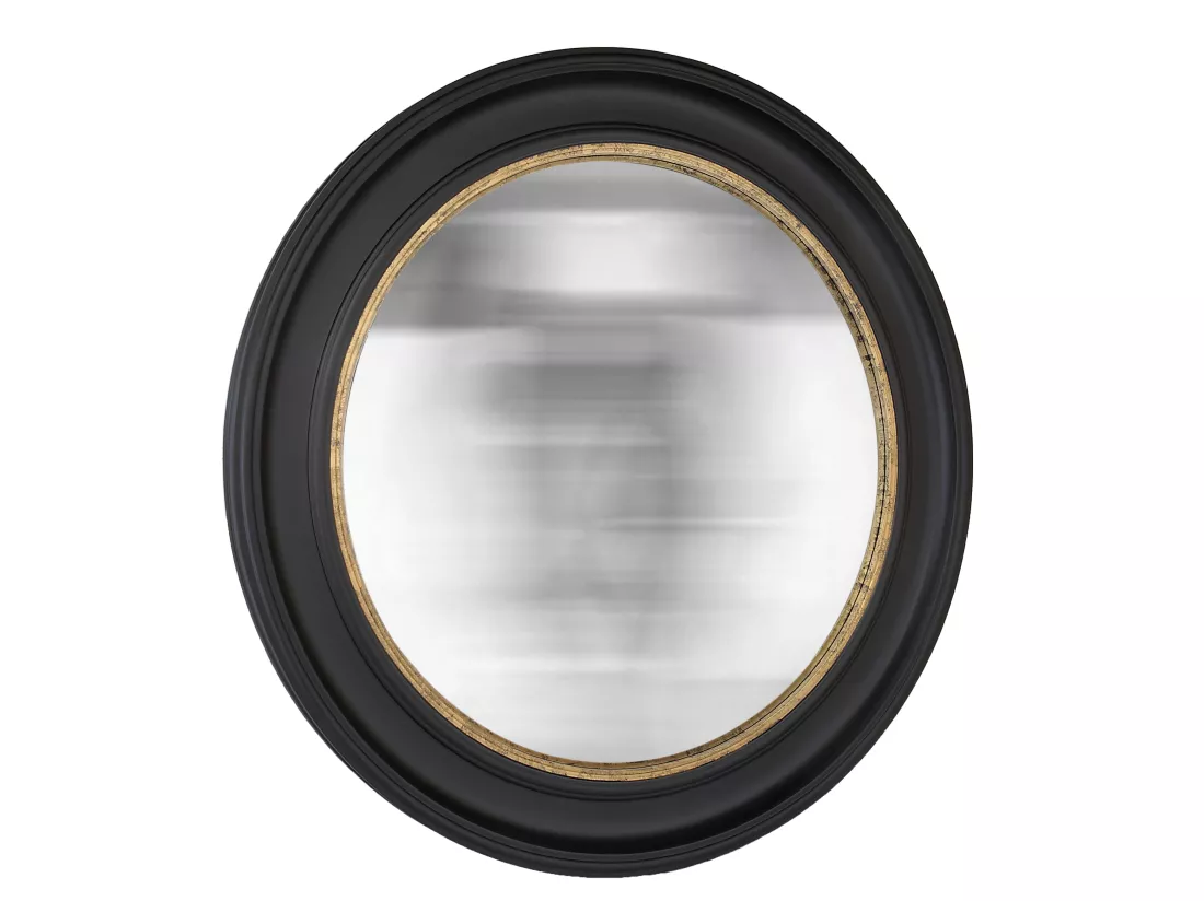 Miroir rond convexe noir 100x100cm