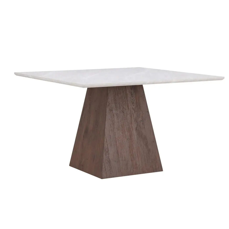 Eettafel Vierkant - Lichtgrijs MDF - 120x120x75cm - Cael